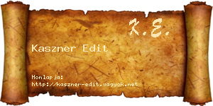 Kaszner Edit névjegykártya